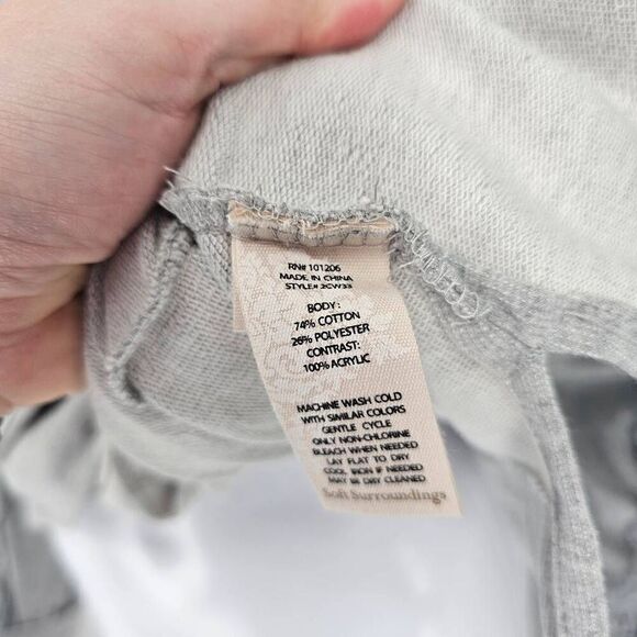 Soft Surroundings French Terry Knit Sleeves Sweater Gray S - Picture 6 of 7